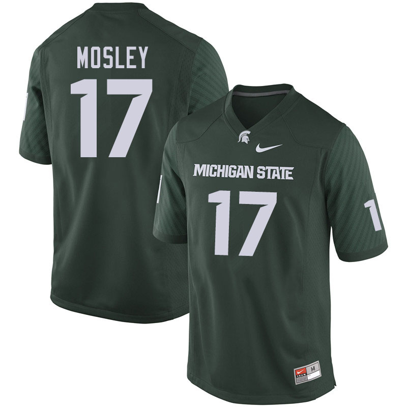 Men #17 Tre Mosley Michigan State Spartans College Football Jerseys Sale-Green